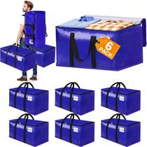 Bolsas de movimento Fabspace, pacote com 6, 125 litros com alças de mochila azuis