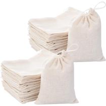 Bolsas de musselina Tatuo, pacote com 200 saquetas de serapilheira com cordão, 8 x 10 cm
