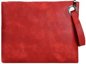 Bolsas de noite, bolsa J-BG/Pink Leather Crossbody Clutch, vermelha