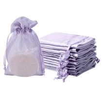 Bolsas de Organza QIANF 10x15 cm Lila 20 Unidades con Cordón