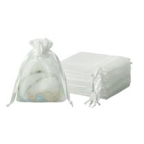 Bolsas de organza QIANF blancas 10x15 cm para recuerdos de boda 20 unidades