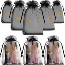 Bolsas de organza Reginary, 100 unidades de cuidados pós-tratamento para cílios, preto/dourado