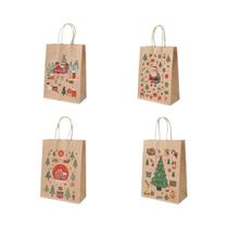 Bolsas De Papel Kraft Para Natal 4PCS 2023, Sacolas De Presentes De Natal, Decoração De Feliz Natal