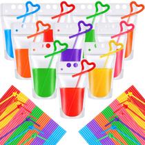 Bolsas de plástico para bebidas Tessco for you Summer 1000mL com canudos Bolsas de plástico para bebidas Tessco for you Summer 1000mL com canudos