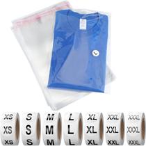Bolsas de poliéster transparente que podem ser fechadas novamente, 200 unidades com 3.500 adesivos de roupas
