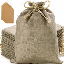 Bolsas de Regalo Homum 30x40 cm de Yute con Cordón, 24 unidades