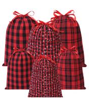 Bolsas de Regalo Mr. Pen grandes con diseño de cuadros rojos navideños, 6 piezas Bolsas de Regalo Mr. Pen grandes con diseño de cuadros rojos navideños, 6 piezas