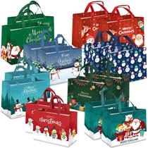 Bolsas de Regalo Navideñas TranquilBliss 16 Unidades Reutilizables de Tela No Tejida