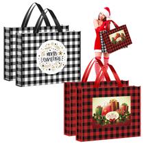 Bolsas de Regalo PerKoop 40x50x13 cm Cuadros Rojos y Negros 4 unidades