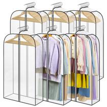 Bolsas de vestuário LANDNEOO, pacote com 6 unidades transparentes para pendurar roupas Bolsas de vestuário LANDNEOO, pacote com 6 unidades transparentes para pendurar roupas