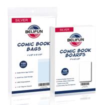 Bolsas e pranchas de quadrinhos belifun Silver-Age 100ct Bolsas e pranchas de quadrinhos belifun Silver-Age 100ct