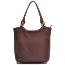 Bolsas Feminina Couro Sacola Zíper Forrada De Ombro Top