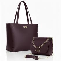 Bolsas Feminina Sacola Grande E Tira Colo Transversal Kit 2 Peças
