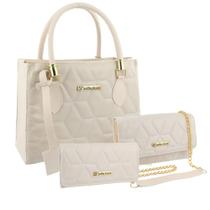 Bolsas Femininas Kit 3 Peças Bolsa Lorena Paris Media Baú e Carteira Selfie Store