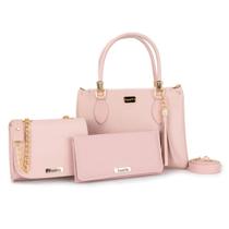 Bolsas femininas Kit Premium Duarts 3 Peças Bolsa Lorena Bolsa Lateral e Carteira