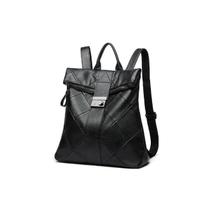 Bolsas femininas mochila bolsa de couro pu bolsa de ombro bolsa de viagem casual para meninas preto