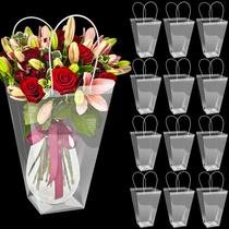 Bolsas florais Yexiya Clear Flower Bouquet, 12 peças com alça Bolsas florais Yexiya Clear Flower Bouquet, 12 peças com alça