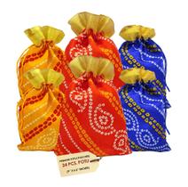 Bolsas Genieland, 24 peças, Designer Bandhej Potli, 23 x 17 cm Bolsas Genieland, 24 peças, Designer Bandhej Potli, 23 x 17 cm