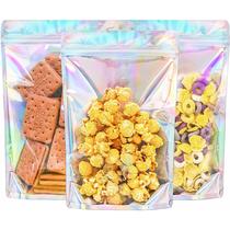 Bolsas holográficas Mylar NPLUX Stand Up, fecháveis novamente, 6x9 polegadas, 100PK