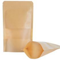 Bolsas Kraft Stand Up LZLPACKING 100 unidades com janela de 400 ml