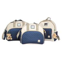 Bolsas Maternidade Bebe Bolsa Grande + Bolsa Média + Mochila + Trocador + 2 Ursos Chaveiro