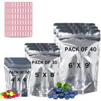 Bolsas Mylar BELLE KR para armazenamento de alimentos 100 unidades 4x6, 5x8, 6x9