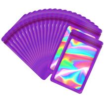 Bolsas Mylar EONJOE, pacote com 100, 15 x 23 cm com janela, roxa que pode ser fechada novamente