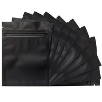Bolsas Mylar GoodToU, pacote de 100, 8,5 x 13 cm, preto fosco que pode ser fechado novamente
