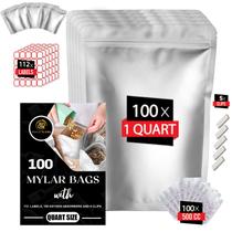 Bolsas Mylar ROYLO GLOBE Quart com absorvedores de oxigênio de 500 mL x100 Bolsas Mylar ROYLO GLOBE Quart com absorvedores de oxigênio de 500 mL x100