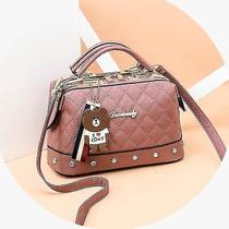 Bolsas new lingge pequena fragrância bolsa de senhora bolsa mensageiro de ombro bolsa de couro macio bolsa quadrada rosa