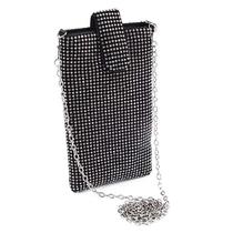 Bolsas noturnas Bolsas de embreagem bolsas para mulheres pequenas crossbody bag carteira de bolsa de celular - preto