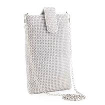 Bolsas noturnas Bolsas de embreagem para mulheres pequenas crossbody bag carteira de bolsa de celular - prata