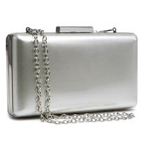 Bolsas noturnas Clutch Bag Dasein Formal Party Silver Patent