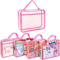 Bolsas organizadoras de armazenamento de brinquedos VERONLY, conjunto de blocos com zíper, rosa