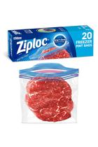 Bolsas para Almacenamiento de Alimentos Ziploc para Congelador de 475 ml, Paquete de 20 con Sellado de Agarre
