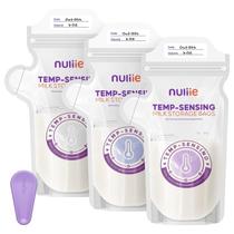 Bolsas para armazenamento de leite materno Nuliie 180 ml com sensor de temperatura, 100 unidades