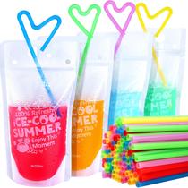 Bolsas para bebidas Teenitor 100 unidades com canudo de 500 ml para adultos
