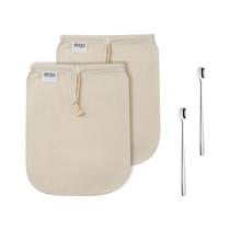 Bolsas para Cold Brew BIMYJ de Algodão Orgânico com Filtro 2 Unidades + Colheres