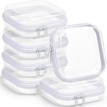 Bolsas para lápis Sanwuta Clear Hard Plastic Zipper Case x6 Bolsas para lápis Sanwuta Clear Hard Plastic Zipper Case x6
