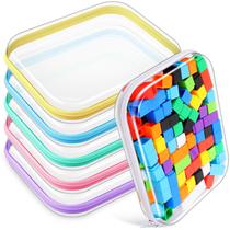 Bolsas para lápis Sanwuta Clear Hard Plastic Zipper Case x6 Bolsas para lápis Sanwuta Clear Hard Plastic Zipper Case x6