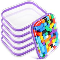 Bolsas para lápis Sanwuta, estojo de plástico rígido transparente com zíper, 6 unidades Bolsas para lápis Sanwuta, estojo de plástico rígido transparente com zíper, 6 unidades