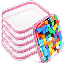 Bolsas para lápis Sanwuta, estojo de plástico rígido transparente com zíper, 6 unidades Bolsas para lápis Sanwuta, estojo de plástico rígido transparente com zíper, 6 unidades