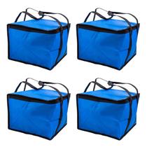 Bolsas Térmicas Azul 18L Com Alças Para Bebidas Lanches Com 4 Unidades