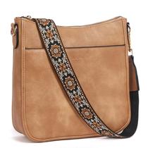 Bolsas tiracolo BOSTANTEN Trendy Vegan Leather Hobo Camel Brown