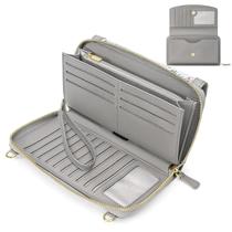 Bolsas tiracolo Peacocktion, carteira de viagem em couro RFID para mulheres