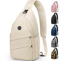 Bolsas tiracolo Pritent para mulheres e homens, mochila moderna, bolsa de peito casual com alça de ombro conversível, bolsa transversal de viagem para caminhadas e viagens ao ar livre (bege) Bolsas tiracolo Pritent para mulheres e homens, mochila moderna, bolsa de peito casual com alça de ombro conversível, bolsa transversal de viagem para caminhadas e viagens ao ar livre (bege)