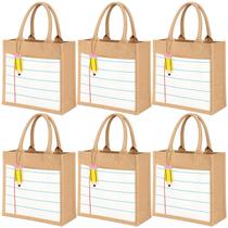 Bolsas Tote Shinylin 6 Unidades com Design de Caderno em Juta 20x20x8 cm