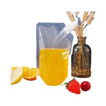 Bolsas Transparentes Reutilizáveis Para Bebidas 100ml-500ml Com Bico Inclinado Para Festas,