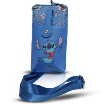 Bolsinha de Mão e Porta Celular Feminina Disney Stitch