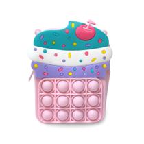 Bolsinha De Silicone Pop-It Infantil Modelo Cupcake Unicornio Fofo Confortável Ante Estresse